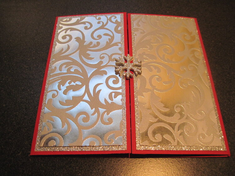 Silver tri-fold card - front