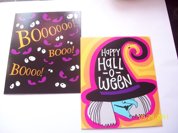 Store bought cards for goodie box