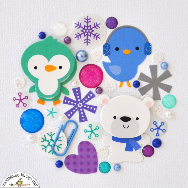 Frosty Friends - Snow Globe Embellishment Cluster