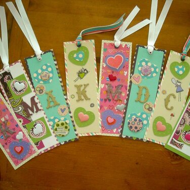 Valentines Bookmarks for Girls