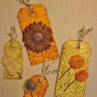 Gift tags with hand crafted hair accessories