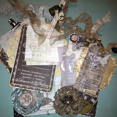 Altered Tags and Clothespin for Swap