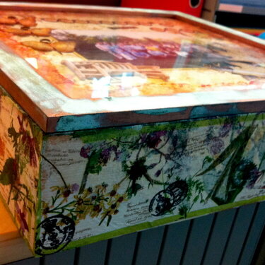 Altered wooden box ( side view )