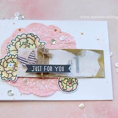 Spring Card with Colored Doily