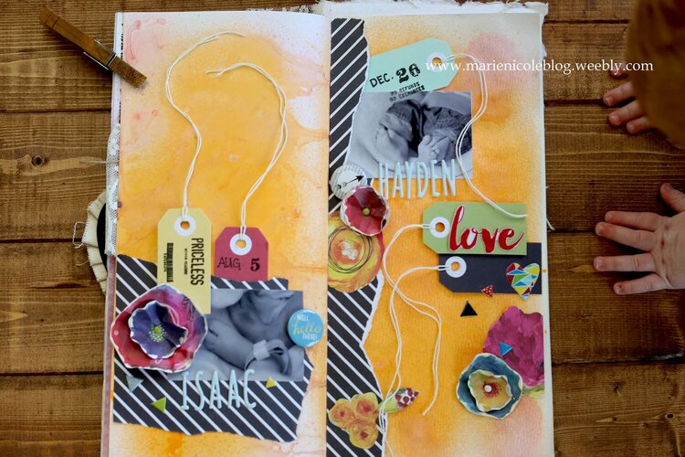 Mixed Media Layout | My Two Sons