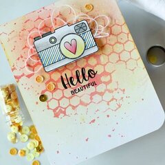 Hello Card with Distress Ink Background