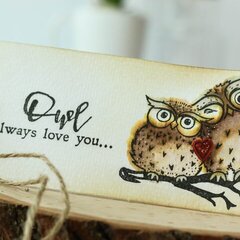 Watercolored Owl Tag