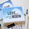 Ink Blended Moon- Custom Stamped Sentiment