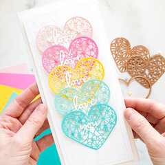Die Cut Hearts with Stitching Details