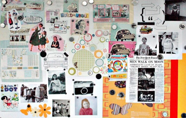 My inspiration board for Retro on my planning board.