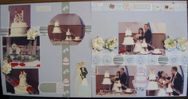 2 page layout of cake and cake cutting
