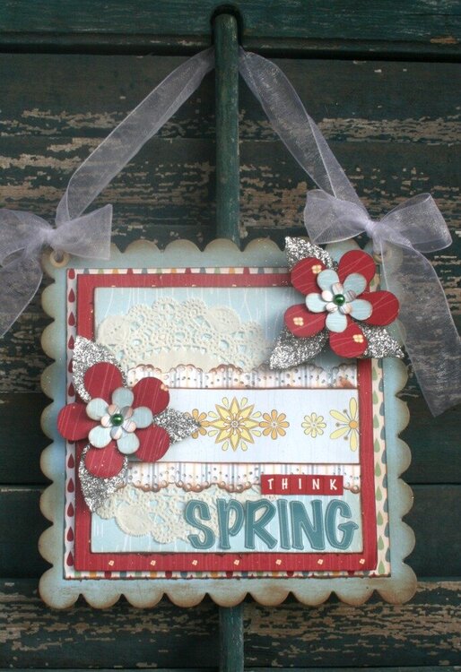 Think Spring Wall Hanging by DT Diva Karen Taylor