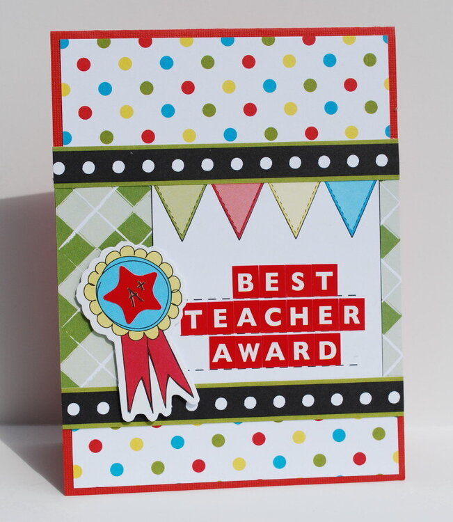 Best Teach Award card by Rae Barthel