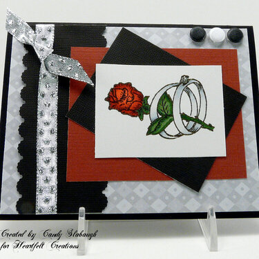 RED ROSE WITH SILVER RINGS