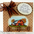 FALL BARN SCENE CARD