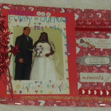 Envelope for keeping photos for Corey &amp; Quetta&#039;s 1st anniversary scrapbook