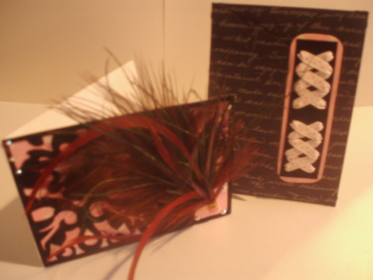 Damask feather card