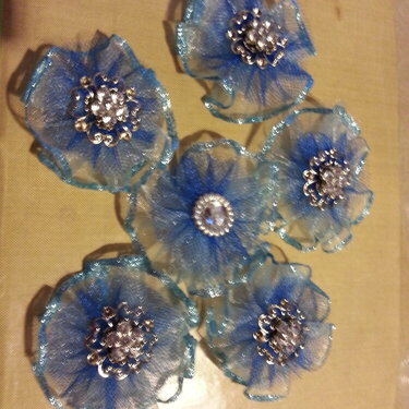 Blue cloth Flower