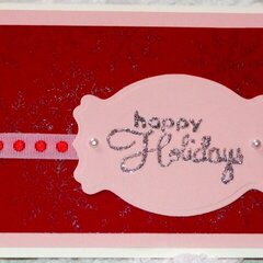 Happy holidays pink and burgundy card