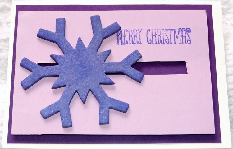 Purple merry christmas card