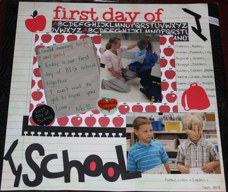 first day of school - teacher album