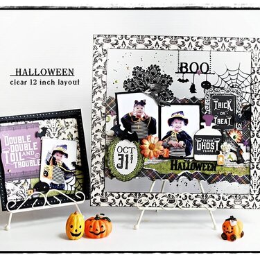 BOO HALLOWEEN Clear layout