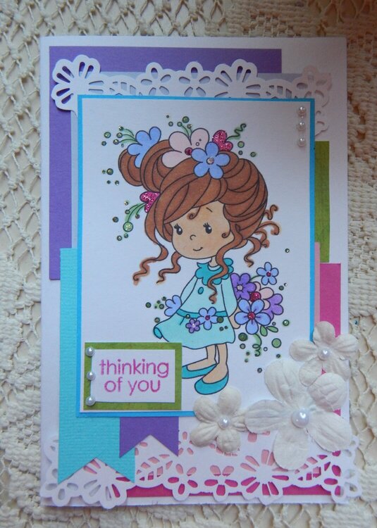 Spring Flowers Thinking of you Card