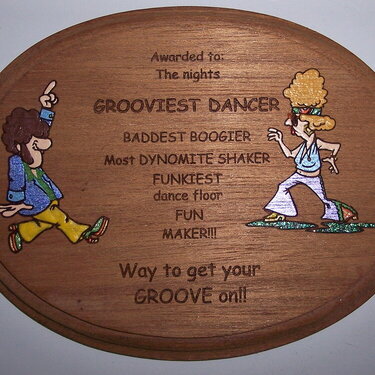 Grooviest dancer plaque