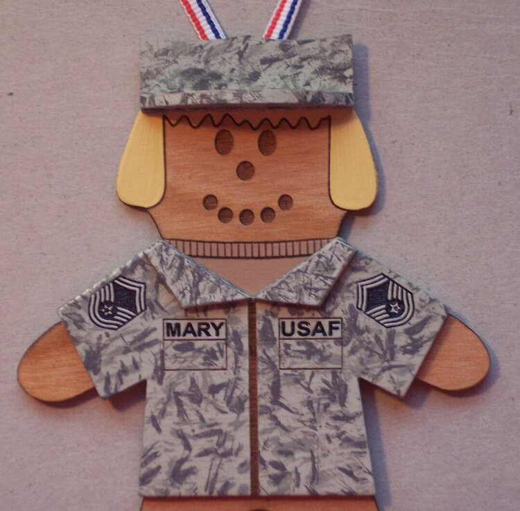 USAF Gingerbread girl ornament