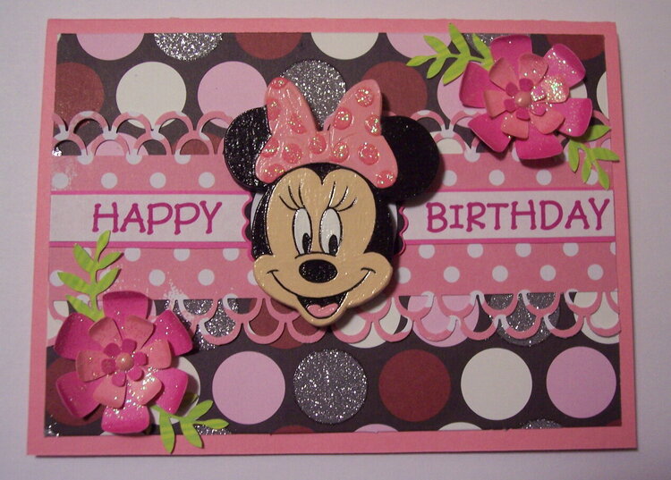 Minnie Mouse pin bday card