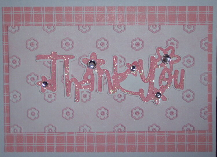 Pink thank you card