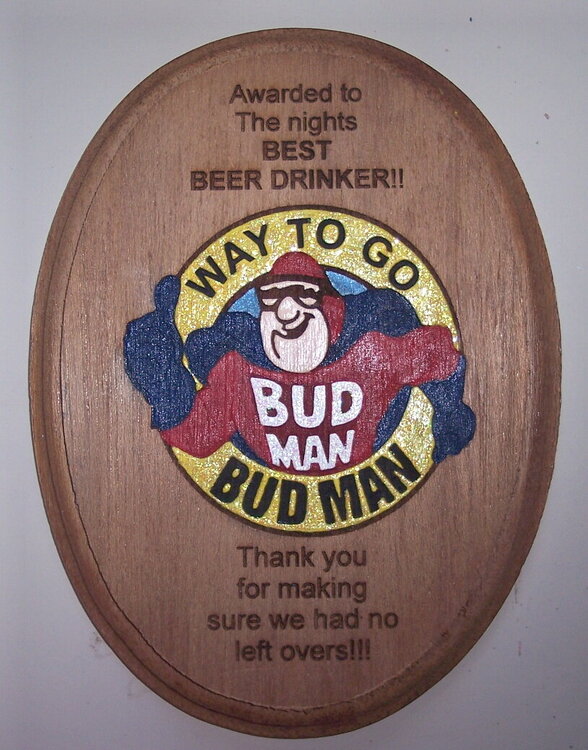 Bud man plaque