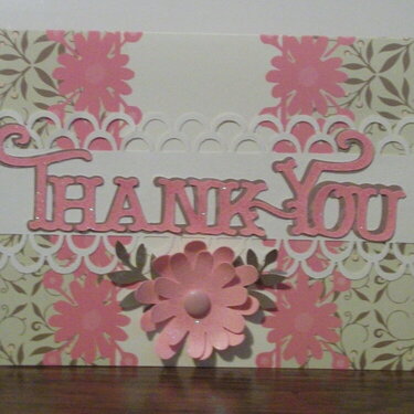 Pink flower TY card