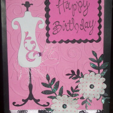Pink &amp; Black birthday card