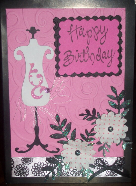 Pink &amp; Black birthday card