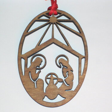Wood Nativity ornament