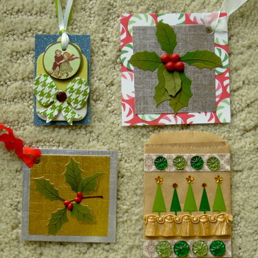 Christmas tags and one giftcard bag.