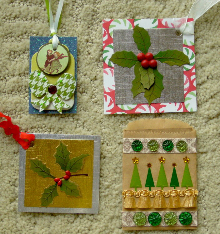 Christmas tags and one giftcard bag.