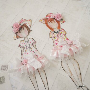 Handmade Prima Julie Meda Paper Dolls