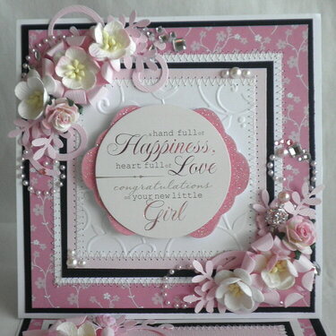 Happiness is a Baby Girl 3D Card