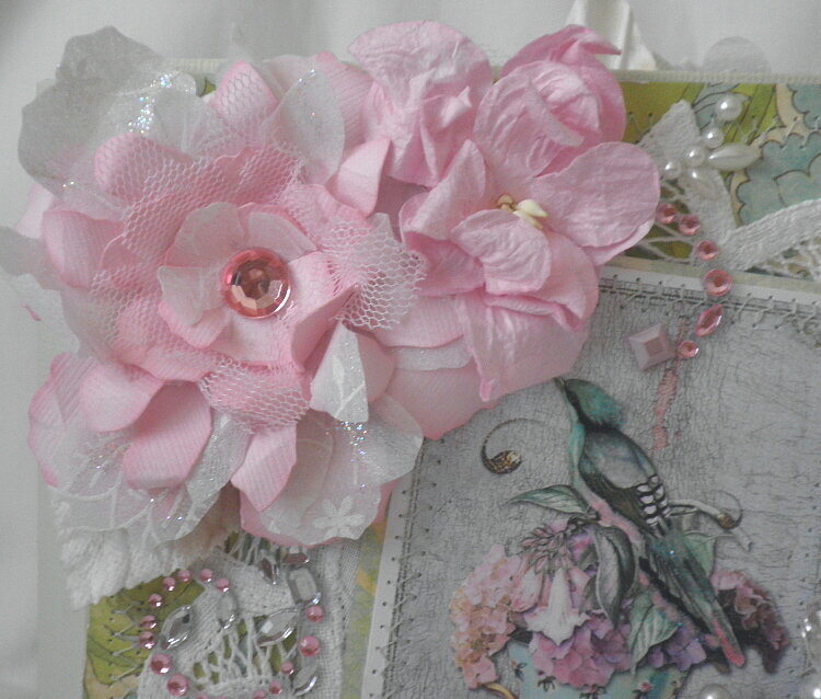 Cherish Shabby Chic Paper Bag Album Handmade Flower