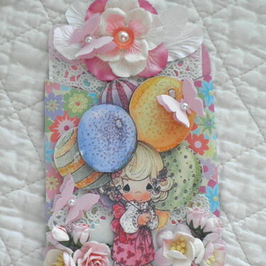 Birthday Girl Lace Pocket Card Tag