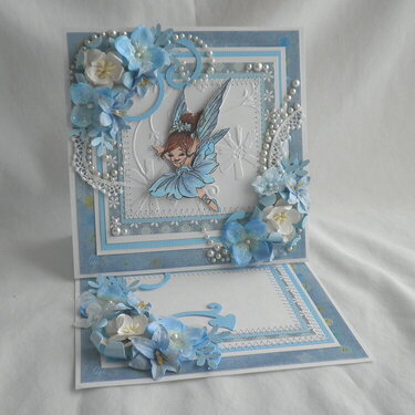 Dancing Blue Fairy Handmade 3D Card