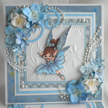 Beautiful Blue Fairy 3D Card