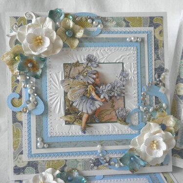 Beatrix Potter Blue Fairy Gril Handcrafted 3D Fold~Out Card