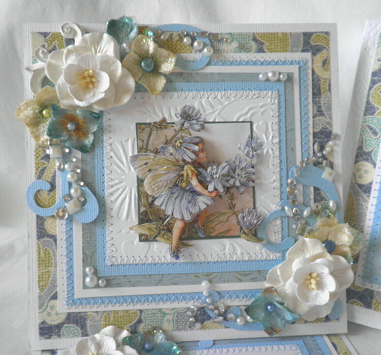 Beatrix Potter Blue Fairy Gril Handcrafted 3D Fold~Out Card