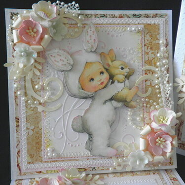 Sweet Easter Little Bunny Girl 3D Card