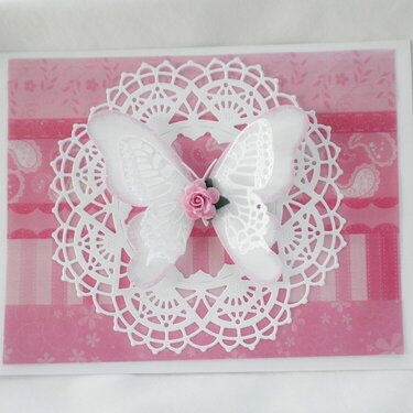 Butterfly Kisses Rose Card