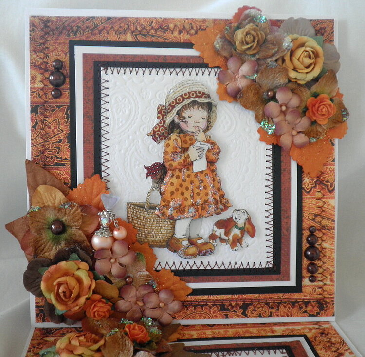 Fall Thanksgiving Lil Girl Card