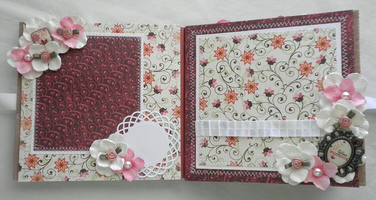 Shabby Chic flower ribbon page layouts 5-6